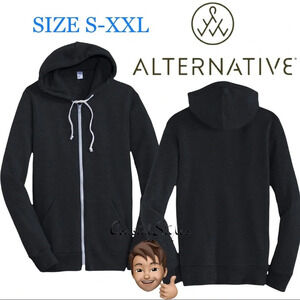 NEW Alternative Apparel Earth Eco Friendly Triblend Fleece Hoodie Jacket S-XXL